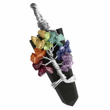 Load image into Gallery viewer, Wire Wrap Black Tourmaline Chakra Pendant Crystal Tree Life Necklace Reiki Heal
